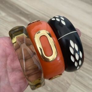 A set of 3 vintage lucite bangles
